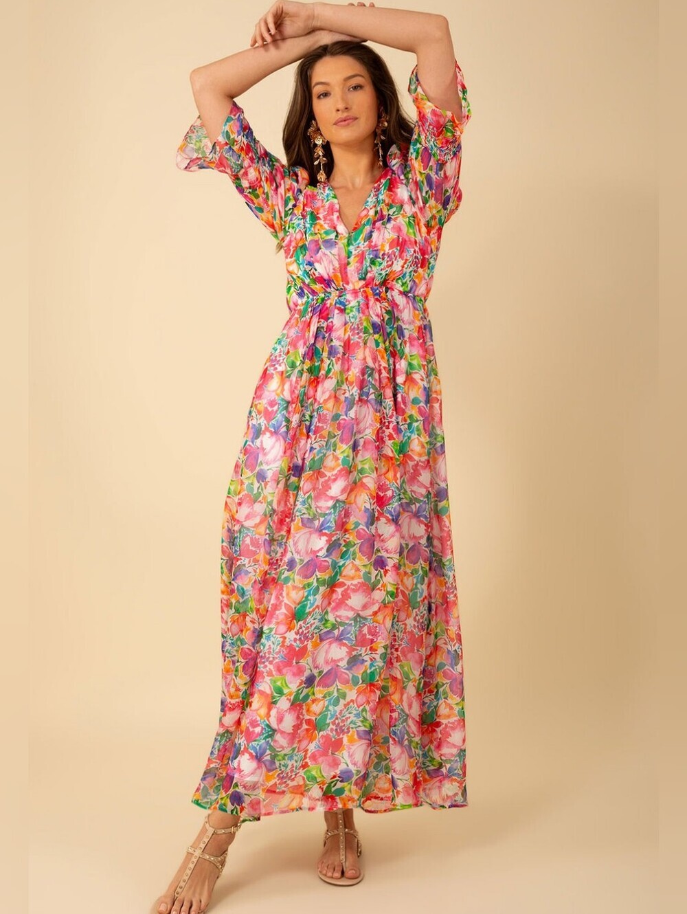 Hale Bob Ophelia Chiffon Maxi Dress